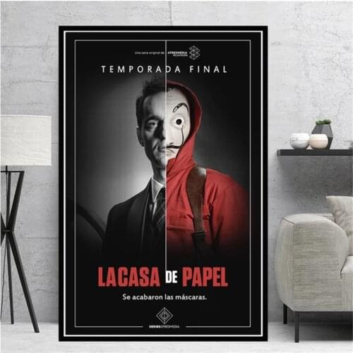 Canvas Painting The House of Paper Posters Movie TV Show Season Money Heist Poster and Prints Wall Art Picture for Home Decor