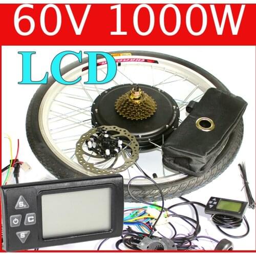 60V 1000W LCD Electric Bike Disc brake kit ,DC hub motor conversion kits ,ebike kits ,Front wheel or rear wheel