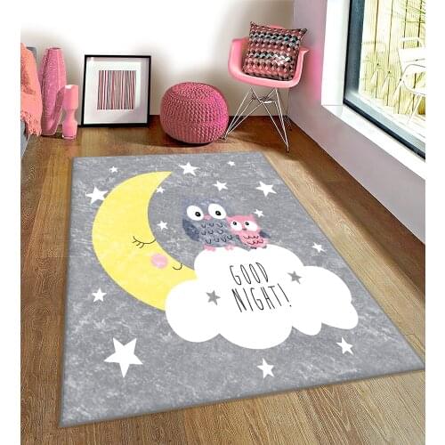 Bicycle Flower Nostalgia Birds pattern Kids Room Rug Play Mats Rug Crawling Mat