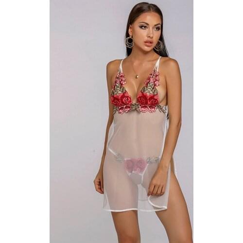 Ropa Sexy Para El Sexo Sexy Lingerie Dress sleepwear porno see though night dress nightwear womens cloithing deep v-neck