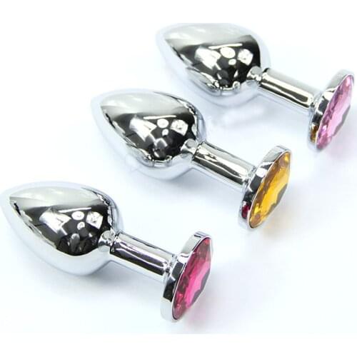M Chromed Butt Plug Anal Insert Metal Jeweled SexyToy Stopper Erotic Butt Plugs Crystal Jewelry, Adult Booty Anal Tube S00216 O4
