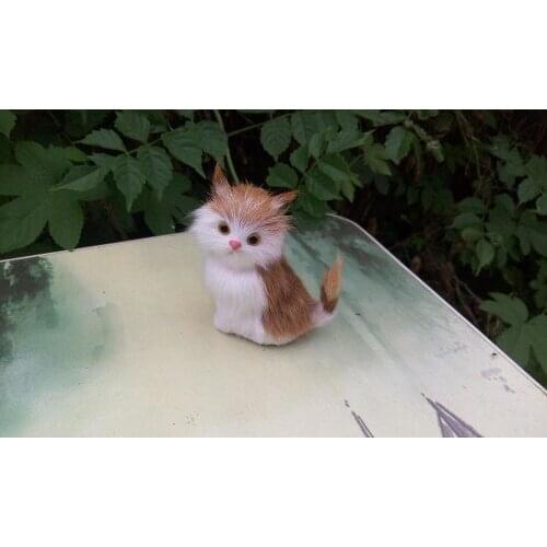 Simulation cat about 9x7cm Handmade craft model toy,polyethylene&furs toy,home decoration Xmas gift w4067