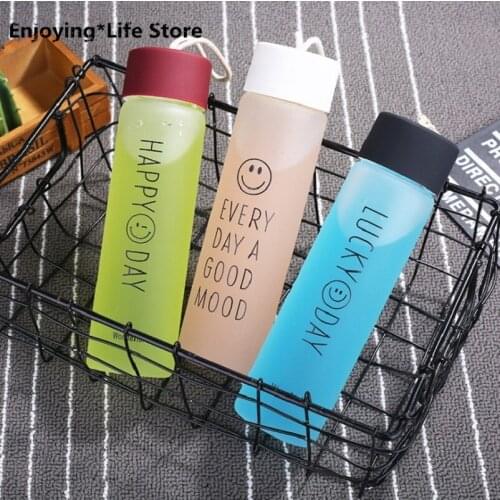 Fashion Glass Water Bottle Creative Cute Children Water Cup Outdoor Travel Sports Portable Bottle