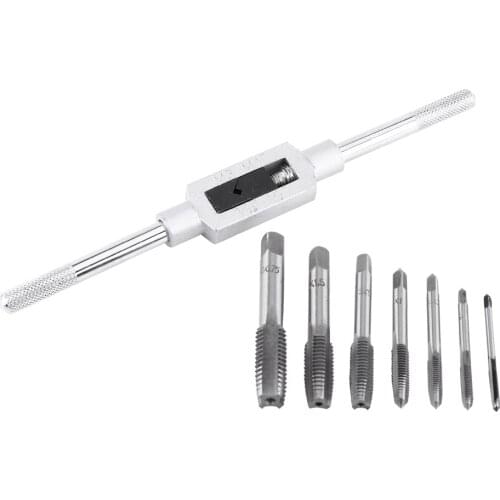 Adjustable Tap Wrench Set With Metric Thread M3/4/5/6/8/10/12 Insert Screw Taps Twisting The Handle Adjustable Jaws