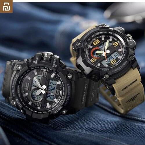 New Youpin outdoor Double display digital watch Original imported movement Multi-function dial Dual time display waterproof