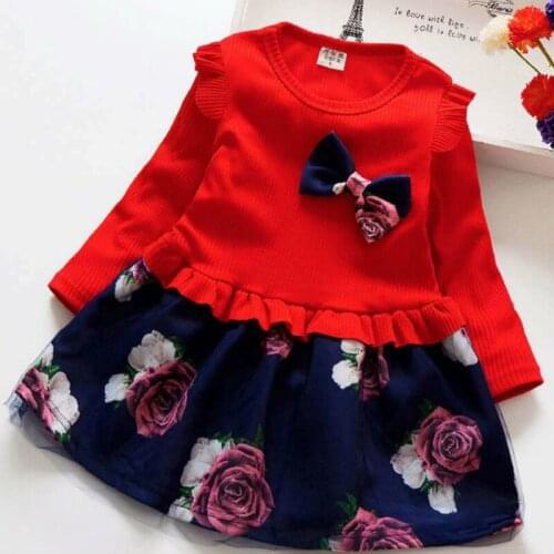 Girls Dress Spring and Autumn Girls Clothing New Fashion Childrens Net Princess Flower Dress Baby Girls Christmas Dress