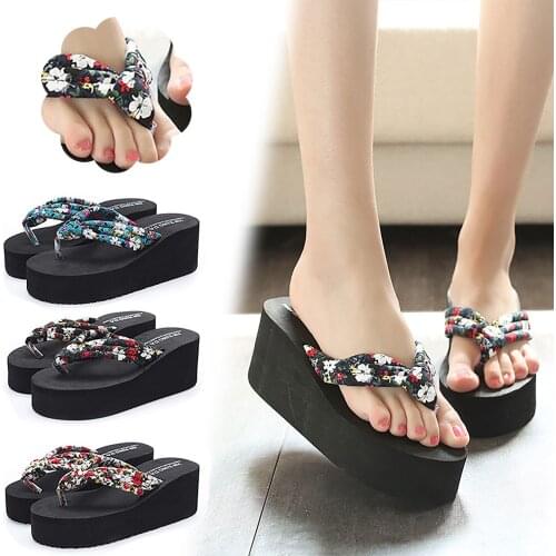 Sandals For Women 2021 Summer Fashion Non-Slip Slope Heel Shoes Platform Beach Flip Flops Women Luxury Brand шлепки женские