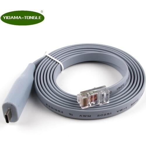 6FT New Type Network Routers Type C USB 3.1 RJ45 Rs232 Serial Console Cable for Cisco/Huawei Console Rollover Router