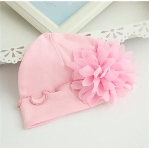 Newborn Hat Cute Big Flower Cap Baby Girls Infant Soft cotton Caps Girl Beanie Hats Children Accessories newborn hat