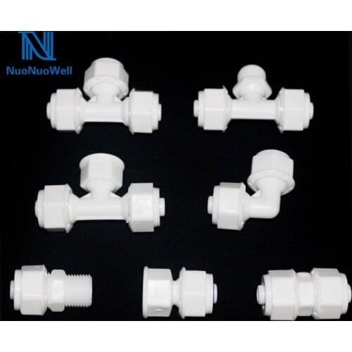 NuoNuoWell Aluminum/PE Pipe Connector Special For 12/16MM Hose Straight Elbow Tee Connectors Water Heater Pipe Fittings