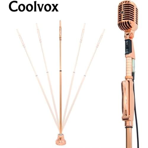 Coolvox 360 degree Swing Telescopic Wired Vintage Classic Metal plating Microphone Stand Old Style KTV Mic support Mike foothold