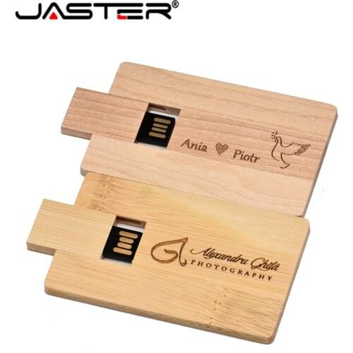 JASTER Bamboo and Wood Redwood LOGO customized wood pendrive card model usb flash drive memory stick 4GB 8GB 16G 32GB 64GB