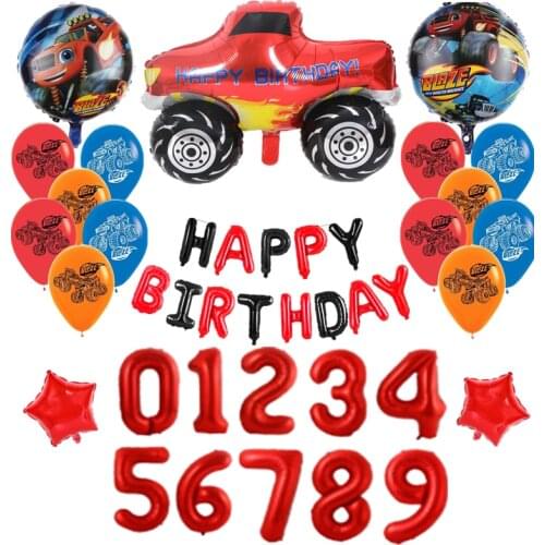 Blaze and The Monster Machines Balloon Kids Birthday Party Decorations Monster Car Latex Balloons