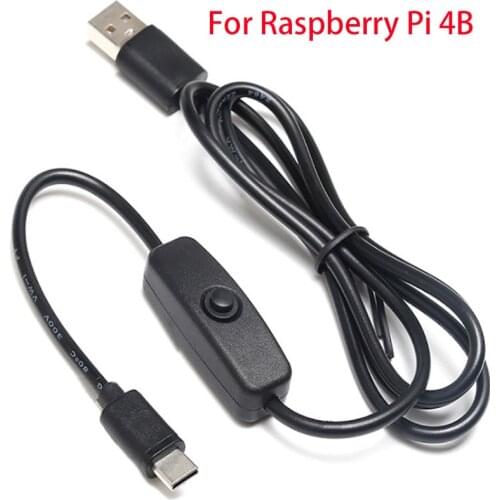 For Raspberry Pi 4 Power Cable USB Type C Charging Cable for RPI 4 Model B 5V3A with ON/OFF Switch Micro USB To DC Cable