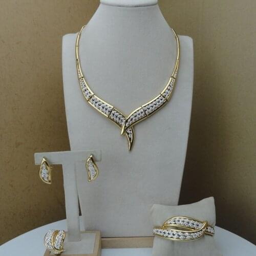 Yuminglai Dubai Jewelry Sets Fine Jewelry with Rhinestones for Women FHK10039