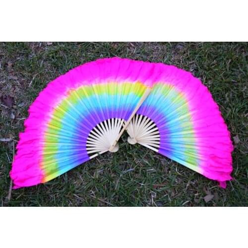 Women of high quality silk Chinese belly dance dance fan cheap hot short silk fan Multi style new