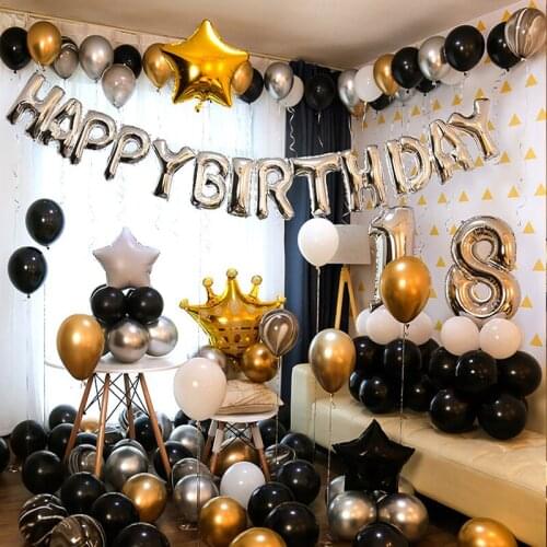 17 Inch Birthday Balloon Decoration Rose Gold Happy Birthday Aluminum Foil Balloon Party Decoration Supplies for Children