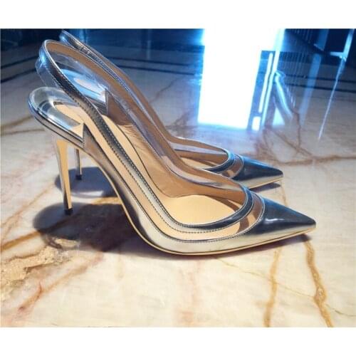 2019 Fashion free shipping nude black Patent Leather Poined Toe Stiletto high heel shoe pump HIGH-HEELED SHOES sandals Slingback