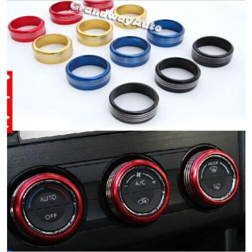 3 Pcs AL. Air Conditioner Control Knobs Trim Panel Switch Cover For SUBARU XV