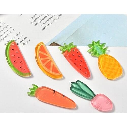 40pcs/lot color watermelon/pineapple/carrot shape acrylic beads diy jewelry earring/hair accessory pendants charms