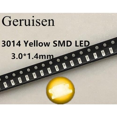 50PCS/3014 SMD LED Chip yellow Ultra Bright 0.1W 6-8LM 30mA 2V Surface Mount Chip Light Emitting Diode Lamp SMD 3014 LED Bead