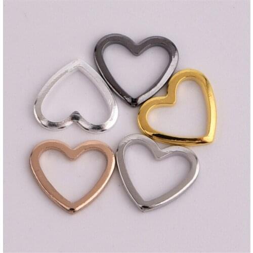 50pcs/lot 9*10mm hollow heart beads for jewelry making diy charms spacer metal beads pendants for bracelet earrings necklace