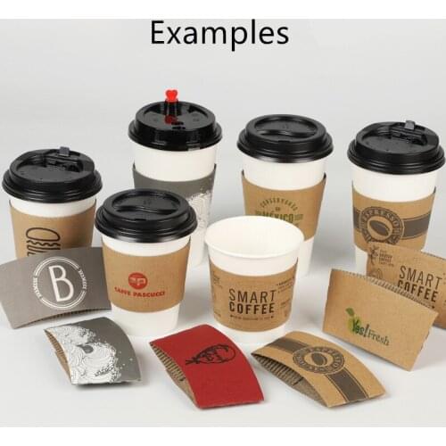 500pcs Disposable Paper Cup Insulated Cup Sets Customized Milk Tea Coffee Plastic Cup Sets Customized Print Brand Logo Sleeve
