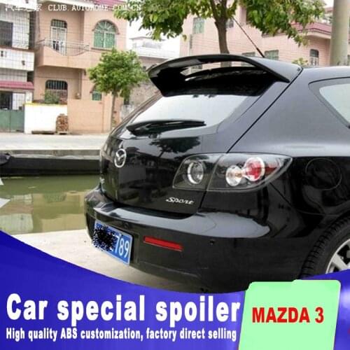 Big ABS material rear window trunk wing 3 spoiler for mazda 3 sport Easy punch installation stop red light spoiler for primer