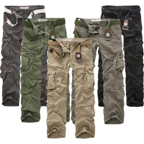 Cargo Pants Men Military Tactical Pants Multi-pocket Overalls Loose Cotton Pants 2021 Male Pants For Men Trousers Plus Size
