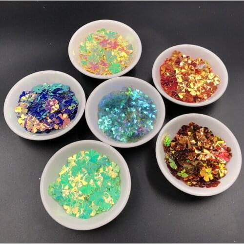 100Pcs/Pack Flower Sequins 14mm Five Petals PVC Paillettes Decoration Sewing DIY Wedding Craft Clothing Lentejuelas Accessories