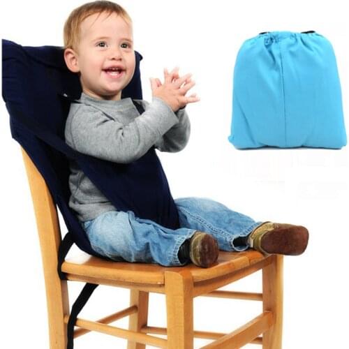 Portable Baby Seat Kids Chair Travel Foldable Washable Infant Baby Lunch Dining Cover Seat Safety Belt Feeding Cotton High Chair