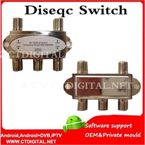 Diseqc switch 5pcs/lot High Quality 4x1 DiSEqC Switch 2.0 switch satellite tv tuner switch fta satellite receiver diseqc 4*1