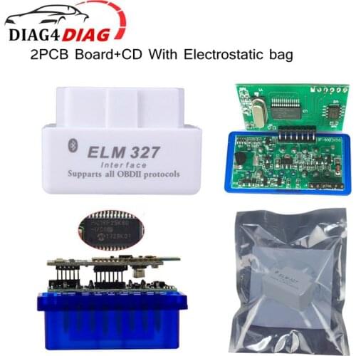 ELM327 V1.5 Bluetooth for Gasoline Diesel OBDII Car Scanner Interface Tool Car 2PCB Board for Android & Windows Better than V2.1