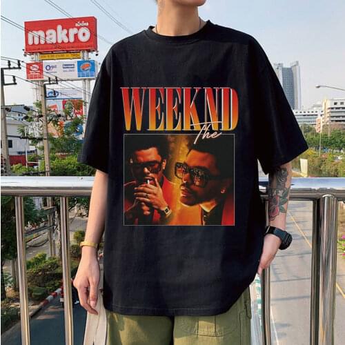 New Cotton Tees The Weeknd T-shirt Hot Sale Harajuku Mens Streetwear Casual Oversize Graphic T-shirts Man Woman Daily Tees Tops