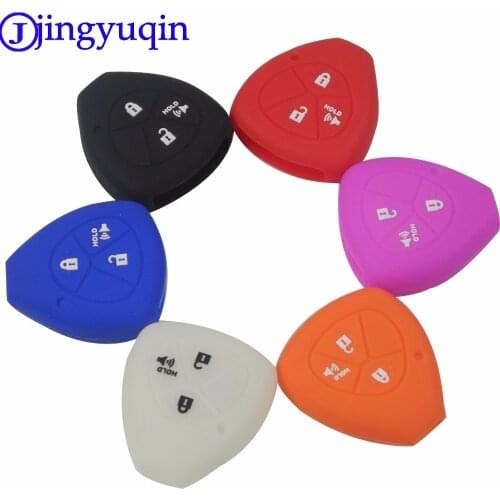 Jingyuqin 10ps Remote 3 Buttons Silicone Car Key Cover Case For Toyota Camry COROLLA Vios REIZ CROWN RAV4 2015