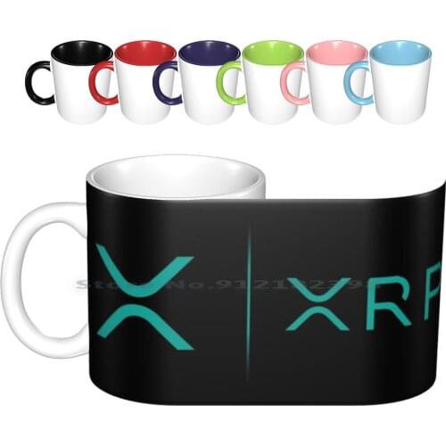 Xrp Ripple New Minty Teal Logo Side By Side Ceramic Mugs Coffee Cups Milk Tea Mug Ripple Xrp Xrp Ripple Logo Ripple Logo Ripple
