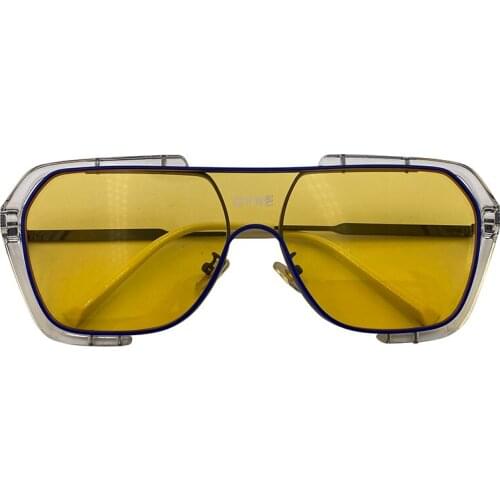 Square Sunglasses Cool Irregular One Big Frame Bungee Glasses Street Party Beach Women Round Face Trendy Man Fashion Sunglasses