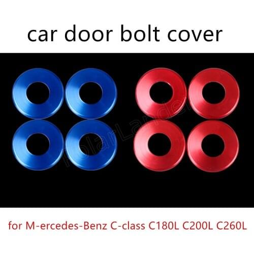 Best selling for M-ercedes-Benz C-class C180L C200L C260L Car bolt Door locks cover stickers 2 colors available 4 pcs