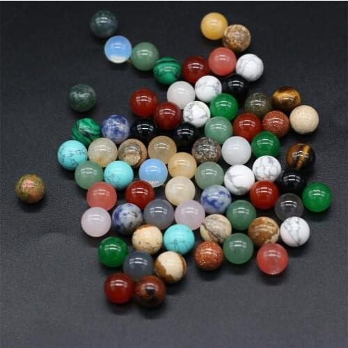 Fashion Round No Hole Ball Beads Natural Stone Turquoises Crystal Agates Loose Beads for DIY Bracelet Necklace Jewelry Making