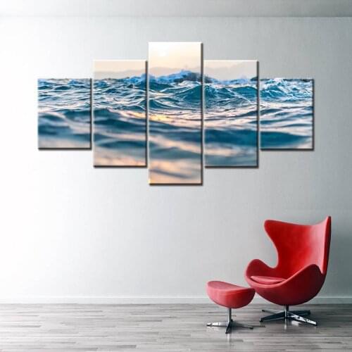 Seascape & Landscape Picture Waves on the Sea Print Canvas Painting Waves Washed the Beach Wall Art for Bedroom Decor Best Gift