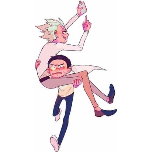 Dawasaru Decal for Morty Smith Holds Rick Bumper Laptop Air Conditioner Bumper Decoration Car Stickers 13cm X 7cm