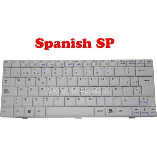 US GR SP Keyboard For MSI U100 V022322AK1 V022322BK1 V022322BS1 S1N-1UUS2D1-SA0 MP-08A76D0-359 V0223GBBS1 Spanish German English