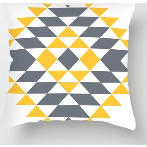 Nordic Marble Texture Pillow Cover Sofa Cushion Cover Yellow Pillow Case Geometric Lumbar Living Room Office Break Pillowcase