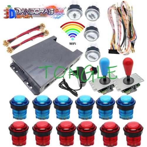 New 2021 DIY 6800 in 1 Arcade Cabinet game Machine With Pandora Saga EX board kit Joystick LED Button power supply HDMI output
