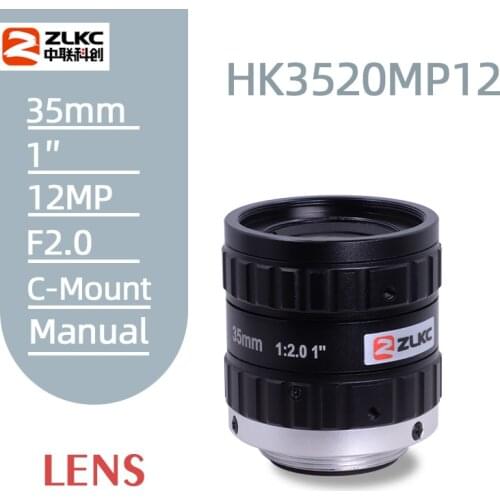 FA LENS 12MP C Mount 35mm 1" Machine Vision lens fixed focal length Industrial camera Manual Iris for Positioning or measuring