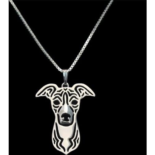 Wholesale Unique Handmade Boho Chic Italian Greyhound Necklace Female and Male Gift Jewelry Pendant--12pcs/Lot