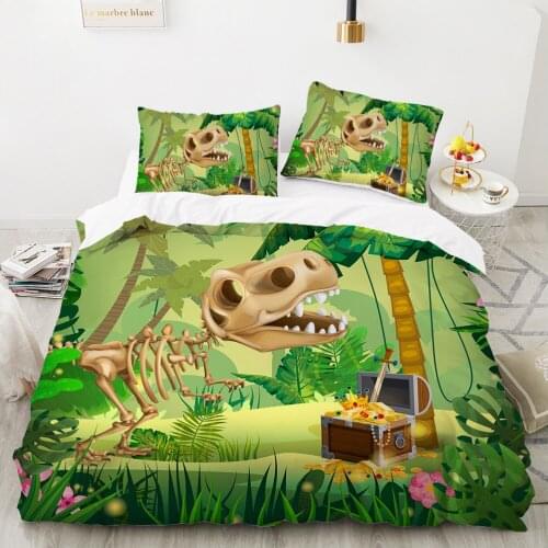 Cartoon bedding double bed Duvet cover 140x200 bed linen euro Bedding for Baby children Boy Bed Set Dinosaur jurassic park