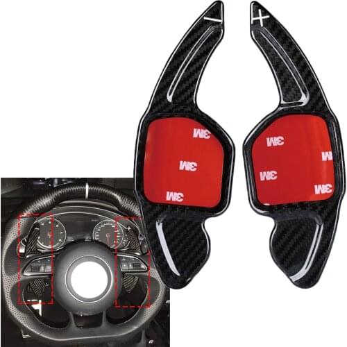 Carbon Fiber Steering Wheel Shift Paddle Shifter Fit For Audi TT Q3 Q5 Q7 A3 A4L A5 A6L A7 A8 S3 S5 S6 Accessories