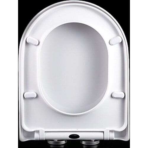 Toilet Seat Household Heavy Duty Round Silent Slow Down Easy Clean General Purpose White Bathroom Elongated Thickened Close