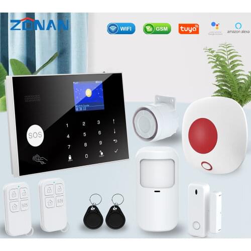 Zonan Tuya Wifi Security Alarm System App Control With IP Camera Auto Dial Motion Detector Wireless Home Smart Gsm Alarm Kit
